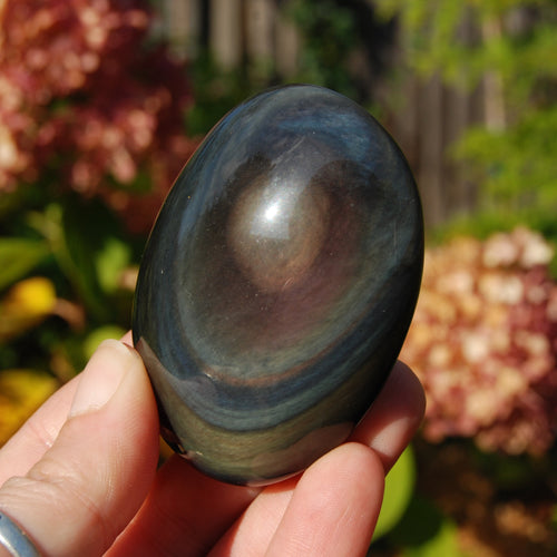 Rainbow Obsidian Crystal Palm Stone