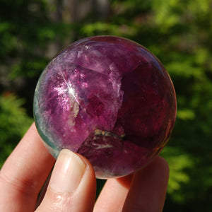 Magenta Watermelon Fluorite Crystal Sphere