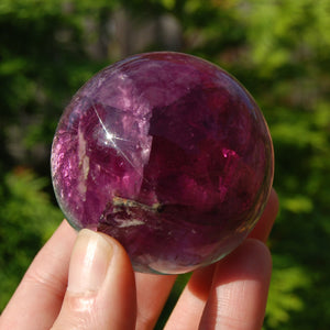 Magenta Watermelon Fluorite Crystal Sphere