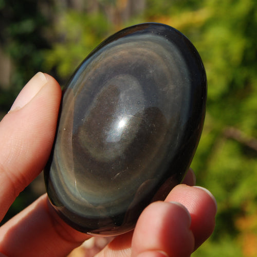 Rainbow Obsidian Crystal Palm Stone