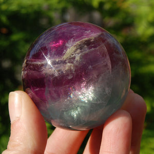 Magenta Watermelon Fluorite Crystal Sphere