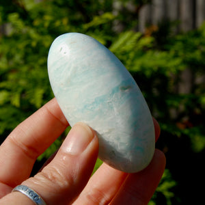 Caribbean Blue Calcite Crystal Palm Stone