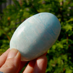 Caribbean Blue Calcite Crystal Palm Stone