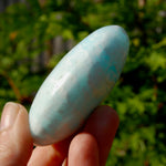 Caribbean Blue Calcite Crystal Palm Stone
