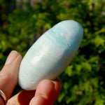 Caribbean Blue Calcite Crystal Palm Stone