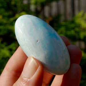 Caribbean Blue Calcite Crystal Palm Stone