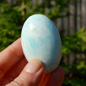 Caribbean Blue Calcite Crystal Palm Stone