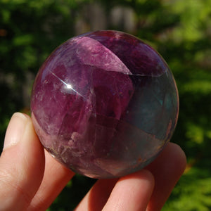 Magenta Watermelon Fluorite Crystal Sphere