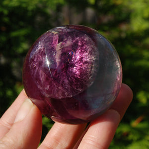 Magenta Watermelon Fluorite Crystal Sphere