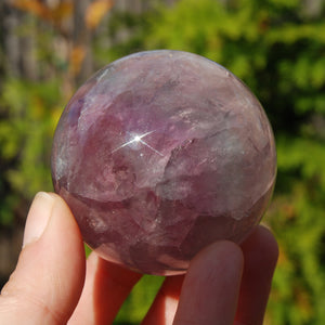 Watermelon Fluorite Crystal Sphere