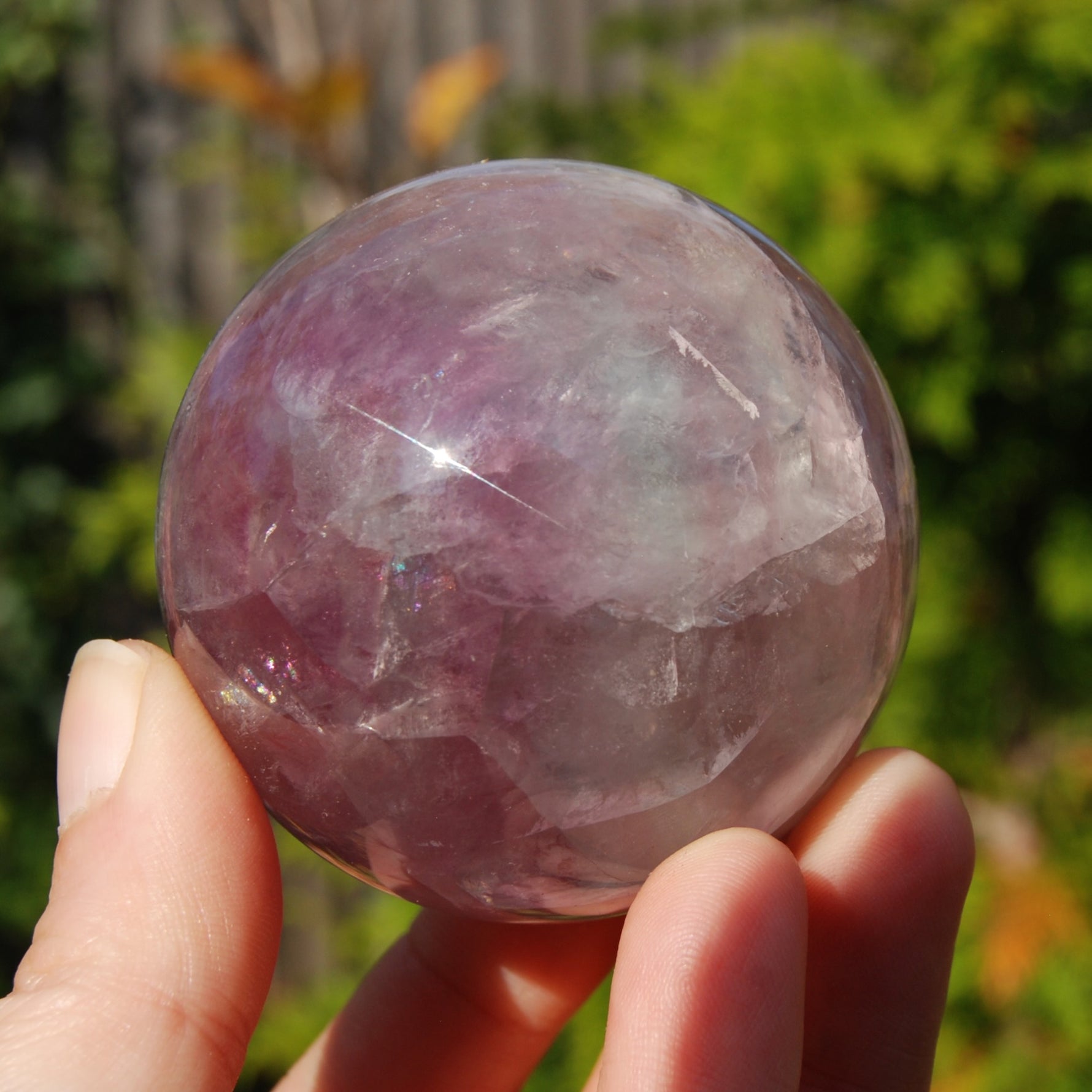 Watermelon Fluorite Crystal Sphere