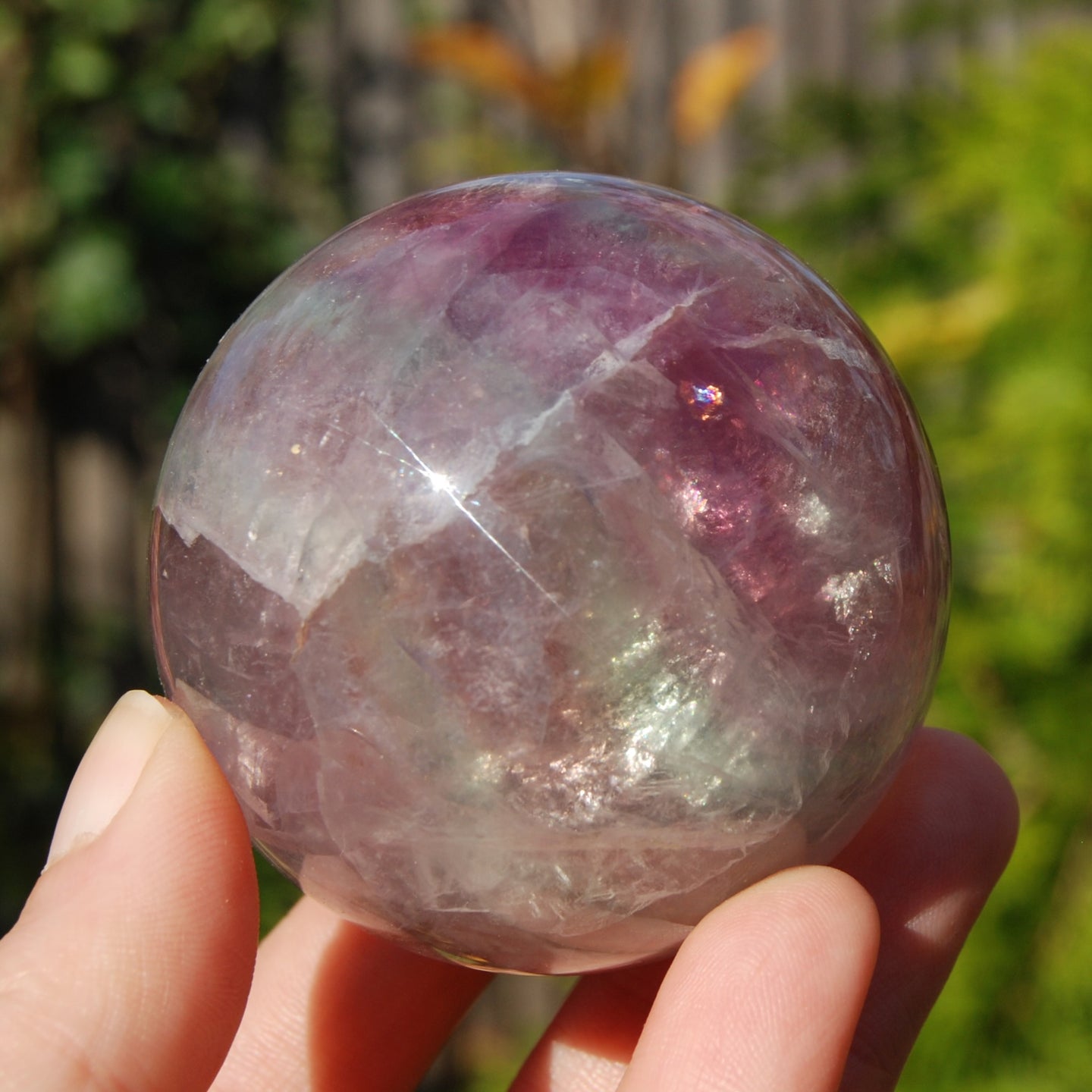 Watermelon Fluorite Crystal Sphere