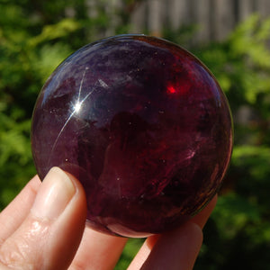 Magenta Watermelon Fluorite Crystal Sphere