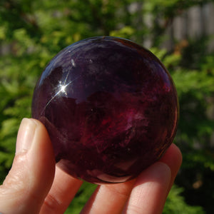 Magenta Watermelon Fluorite Crystal Sphere