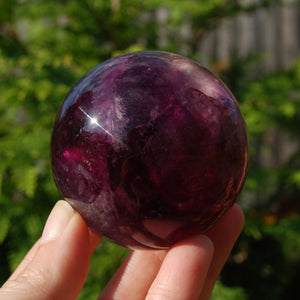 Magenta Watermelon Fluorite Crystal Sphere