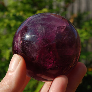 Magenta Watermelon Fluorite Crystal Sphere