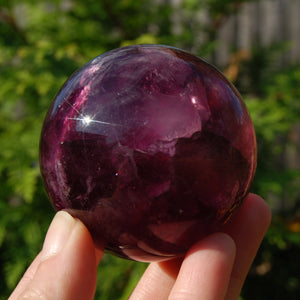 Magenta Watermelon Fluorite Crystal Sphere