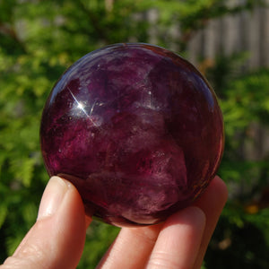 Magenta Watermelon Fluorite Crystal Sphere