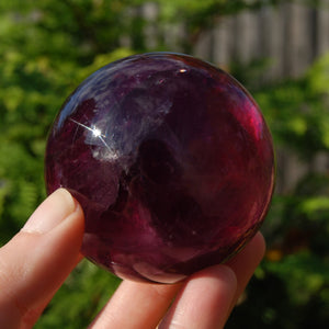 Magenta Watermelon Fluorite Crystal Sphere