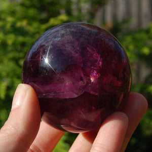 Magenta Watermelon Fluorite Crystal Sphere