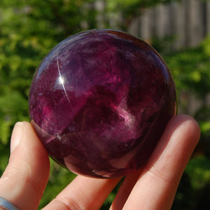 Magenta Watermelon Fluorite Crystal Sphere