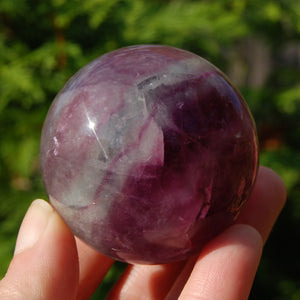 Magenta Watermelon Fluorite Crystal Sphere