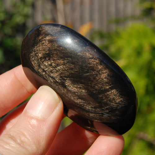 Rose Sheen Obsidian Crystal Palm Stone