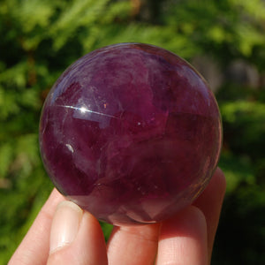 Magenta Watermelon Fluorite Crystal Sphere