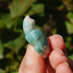 Green Sakura Agate Crystal Turtle Carving