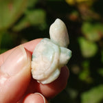 Green Sakura Agate Crystal Turtle Carving