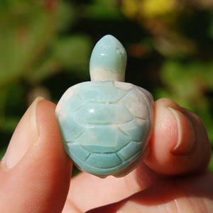 Green Sakura Flower Agate Crystal Turtle Carving