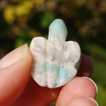 Green Sakura Flower Agate Crystal Turtle Carving