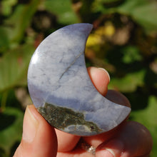 Load image into Gallery viewer, Purple Chalcedony Crystal Moon Cabochon
