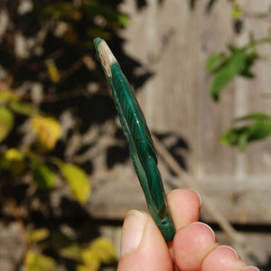 Green Sakura Flower Agate Crystal Feather Carving