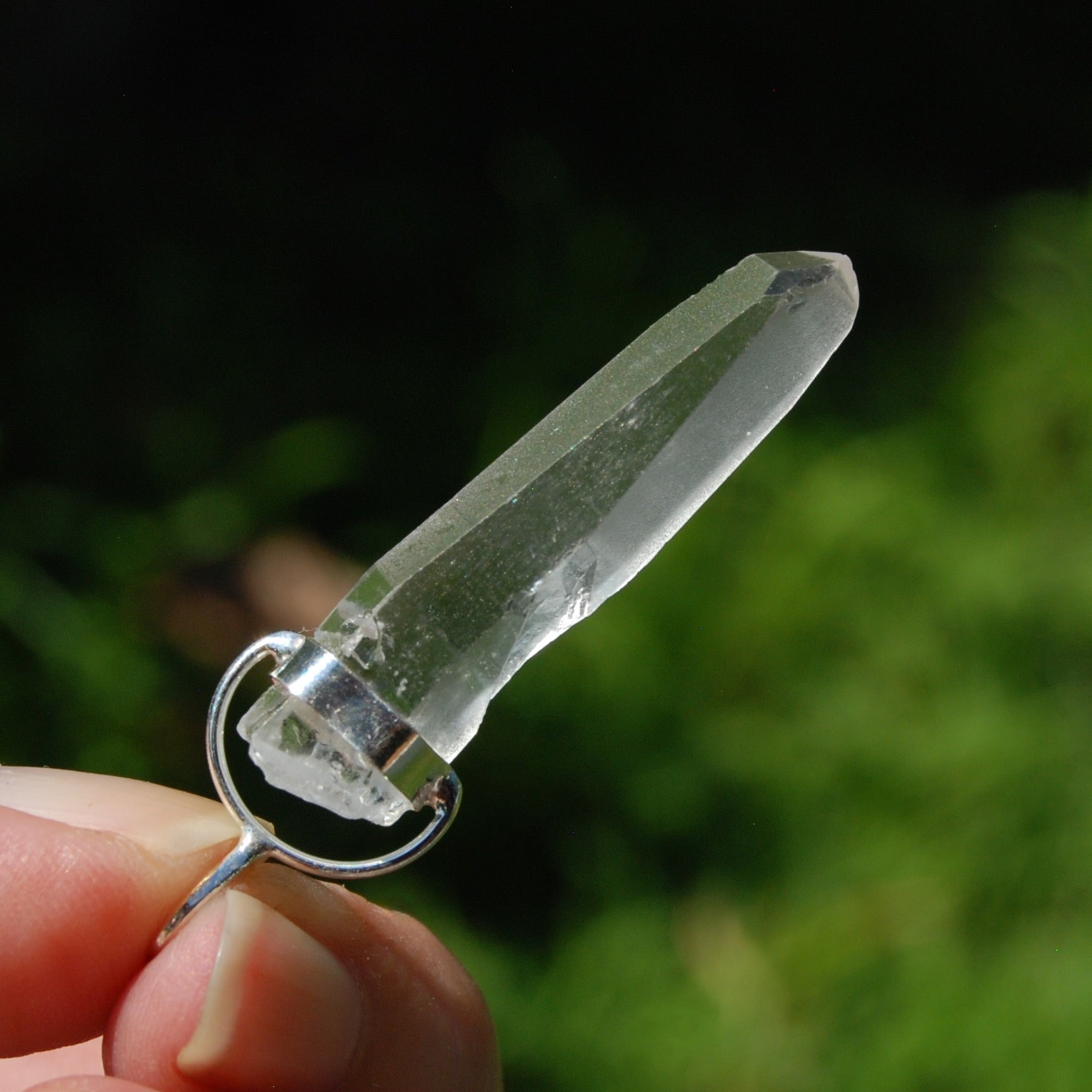 White Light Lemurian Seed Quartz Crystal Pendant for Necklace