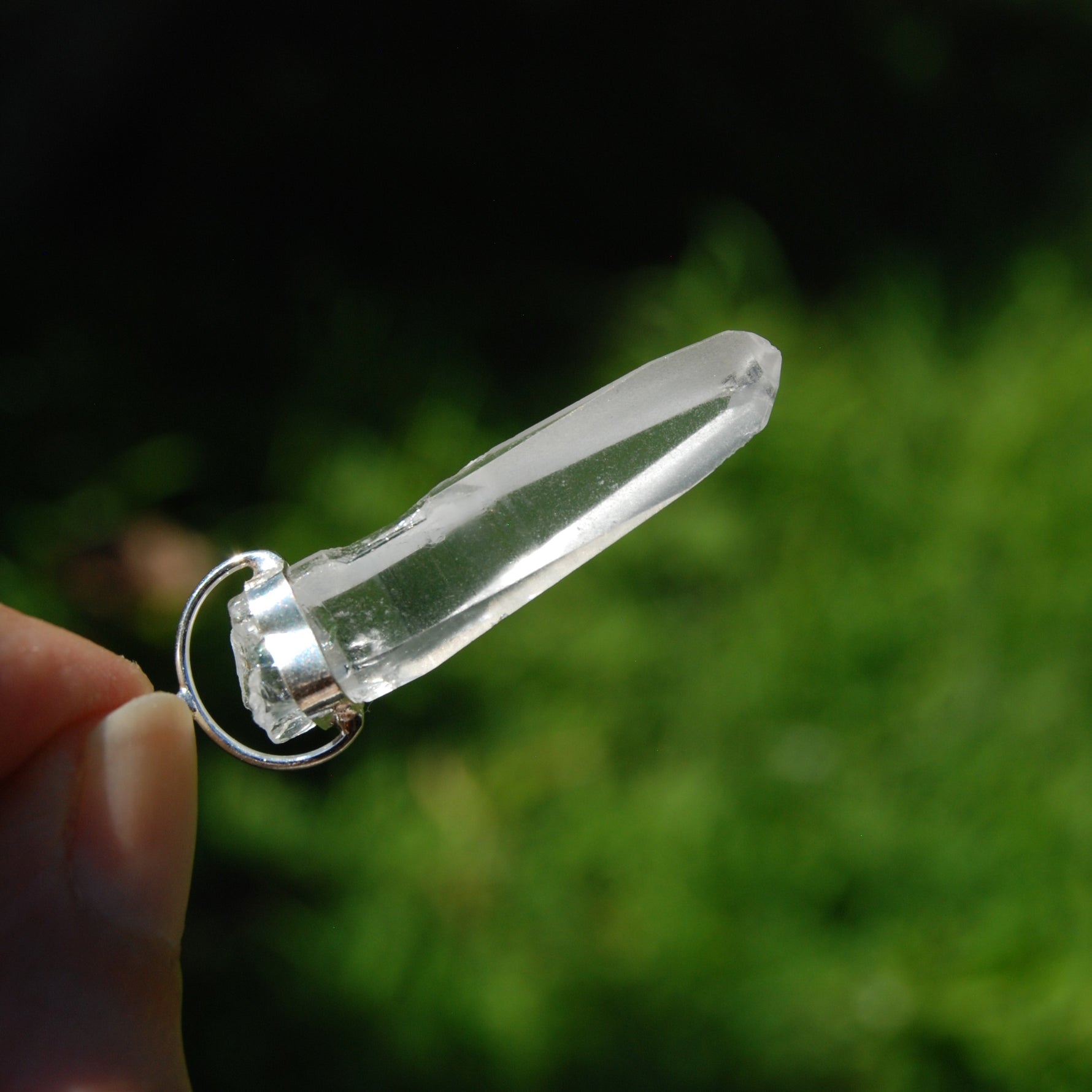 White Light Lemurian Seed Quartz Crystal Pendant for Necklace