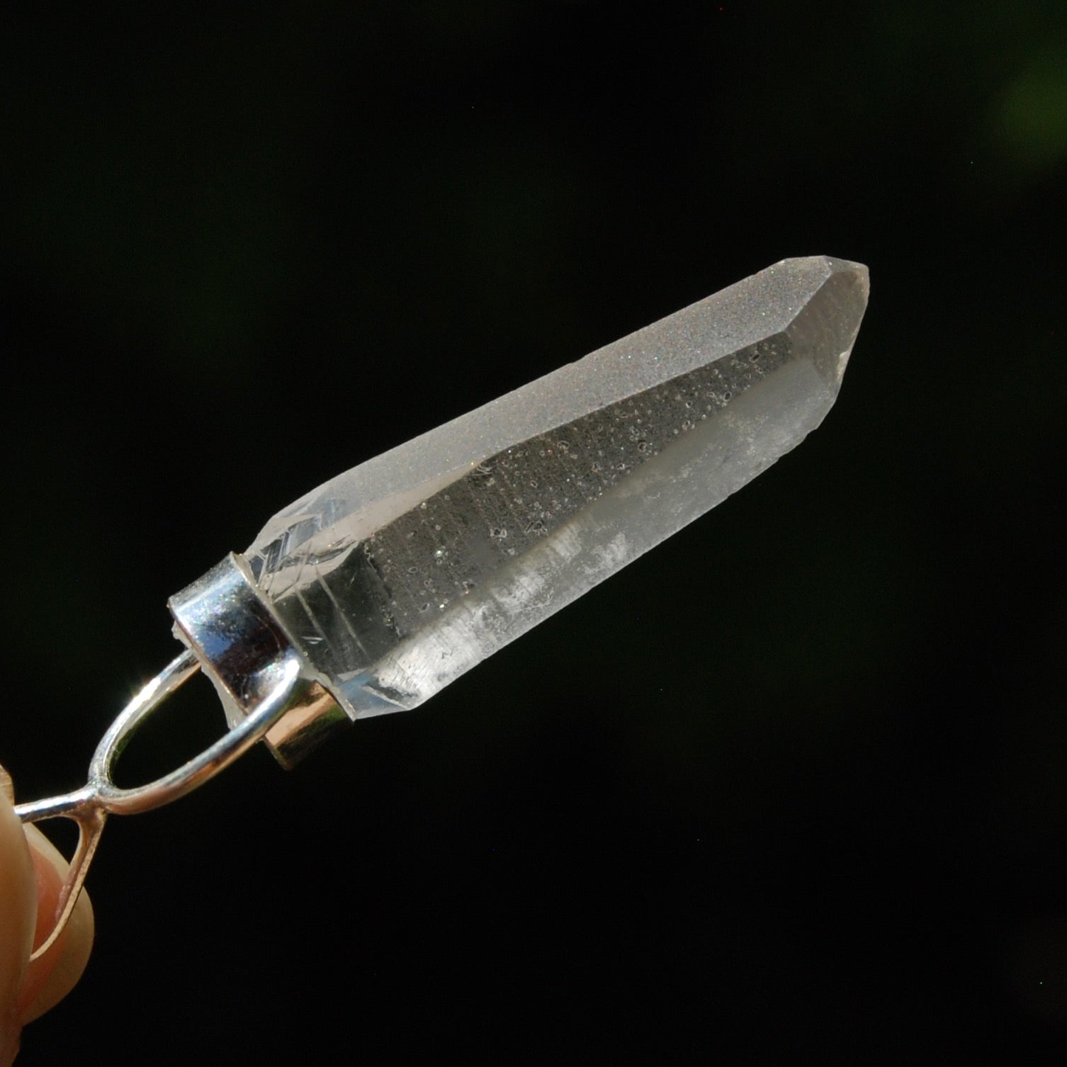 Cosmic Lemurian Seed Quartz Crystal Laser Pendant for Necklace