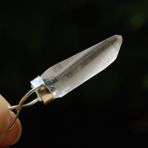 Cosmic Lemurian Seed Quartz Crystal Laser Pendant for Necklace