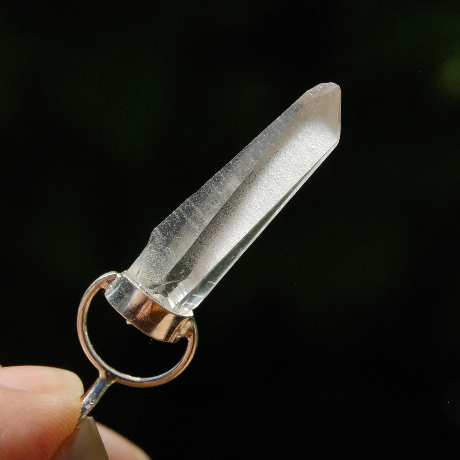 Cosmic Lemurian Seed Quartz Crystal Laser Pendant for Necklace