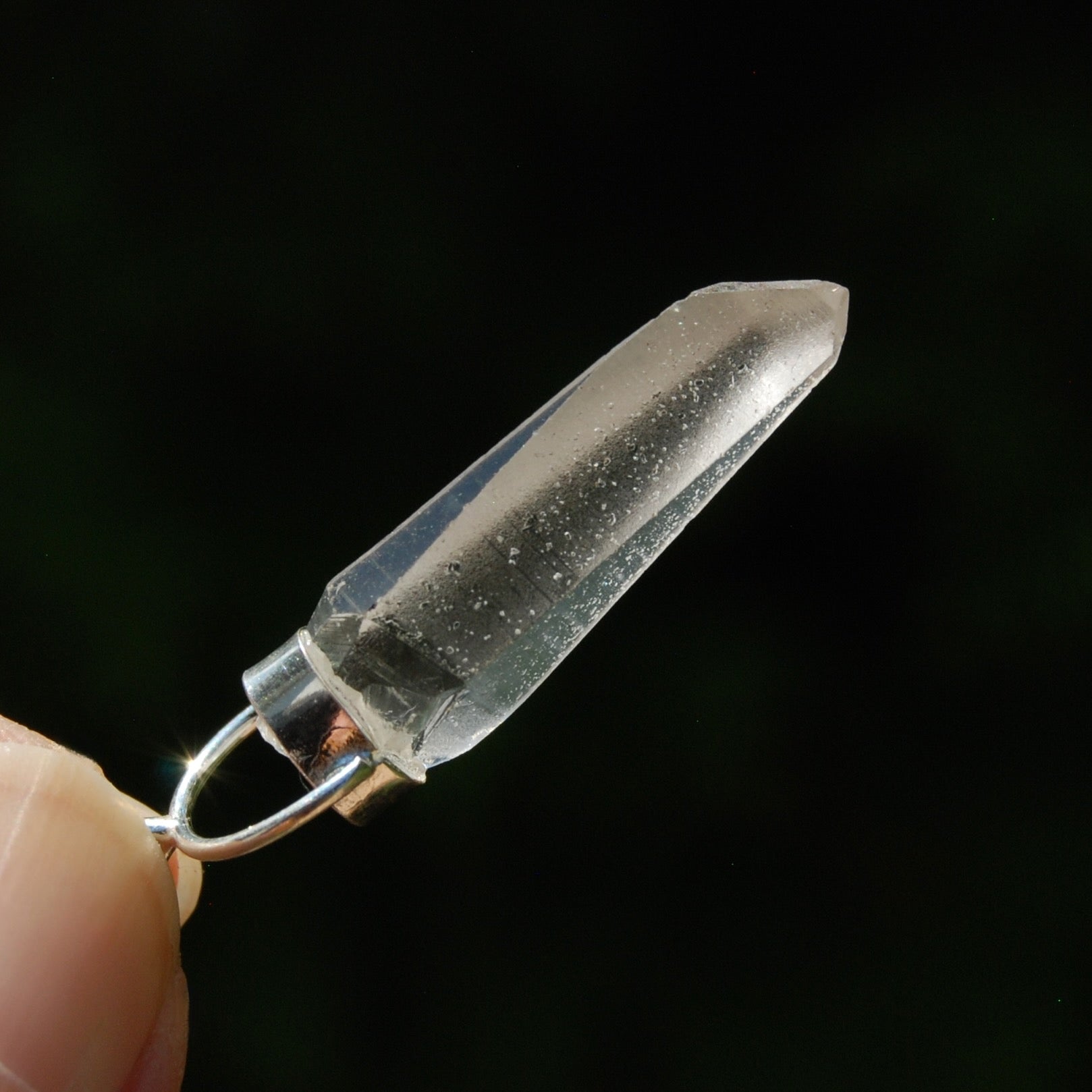 Cosmic Lemurian Seed Quartz Crystal Laser Pendant for Necklace