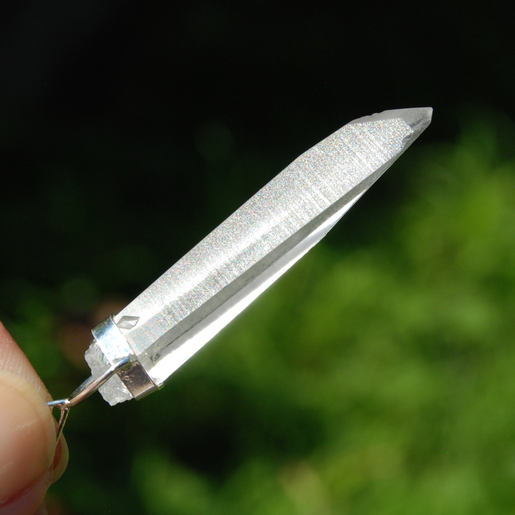 Cosmic Lemurian Seed Quartz Crystal Laser Pendant for Necklace