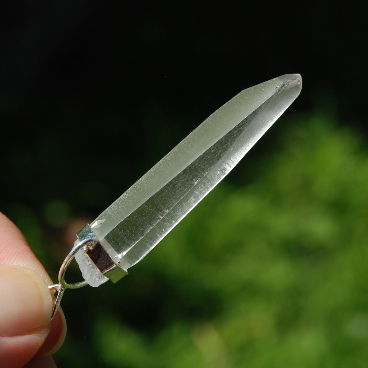 Cosmic Lemurian Seed Quartz Crystal Laser Pendant for Necklace