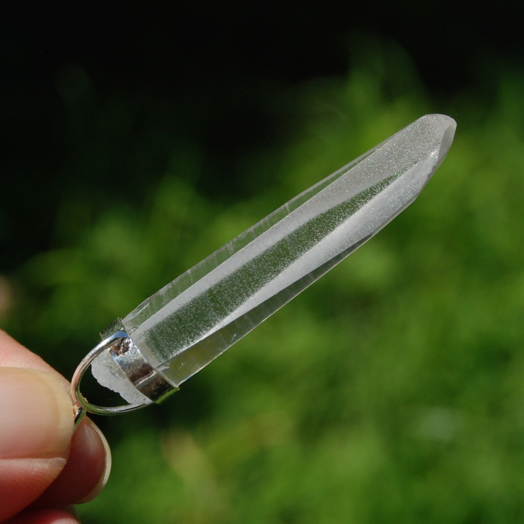 Cosmic Lemurian Seed Quartz Crystal Laser Pendant for Necklace