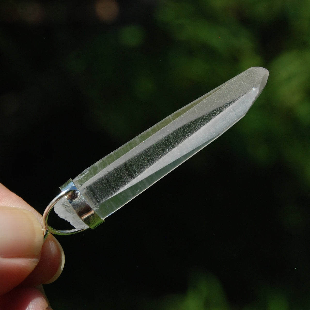 Cosmic Lemurian Seed Quartz Crystal Laser Pendant for Necklace