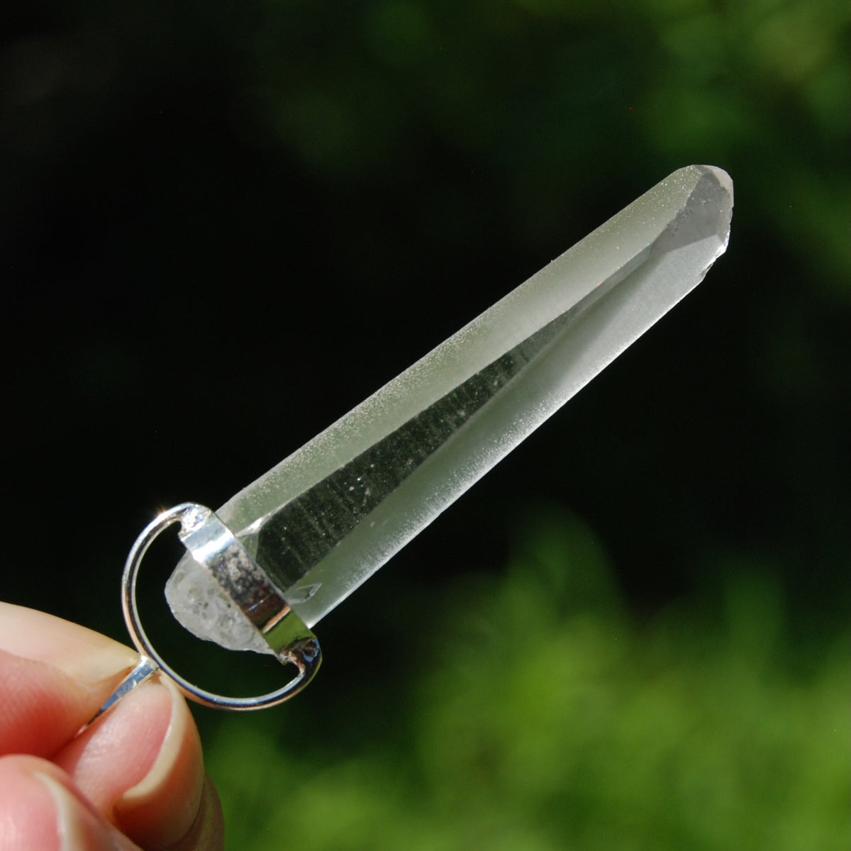 Cosmic Lemurian Seed Quartz Crystal Laser Pendant for Necklace