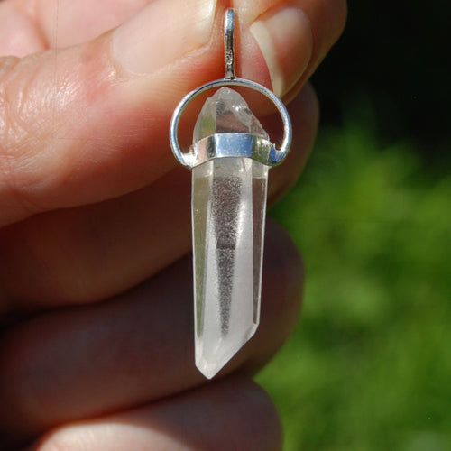 Cosmic Lemurian Seed Quartz Crystal Laser Pendant for Necklace