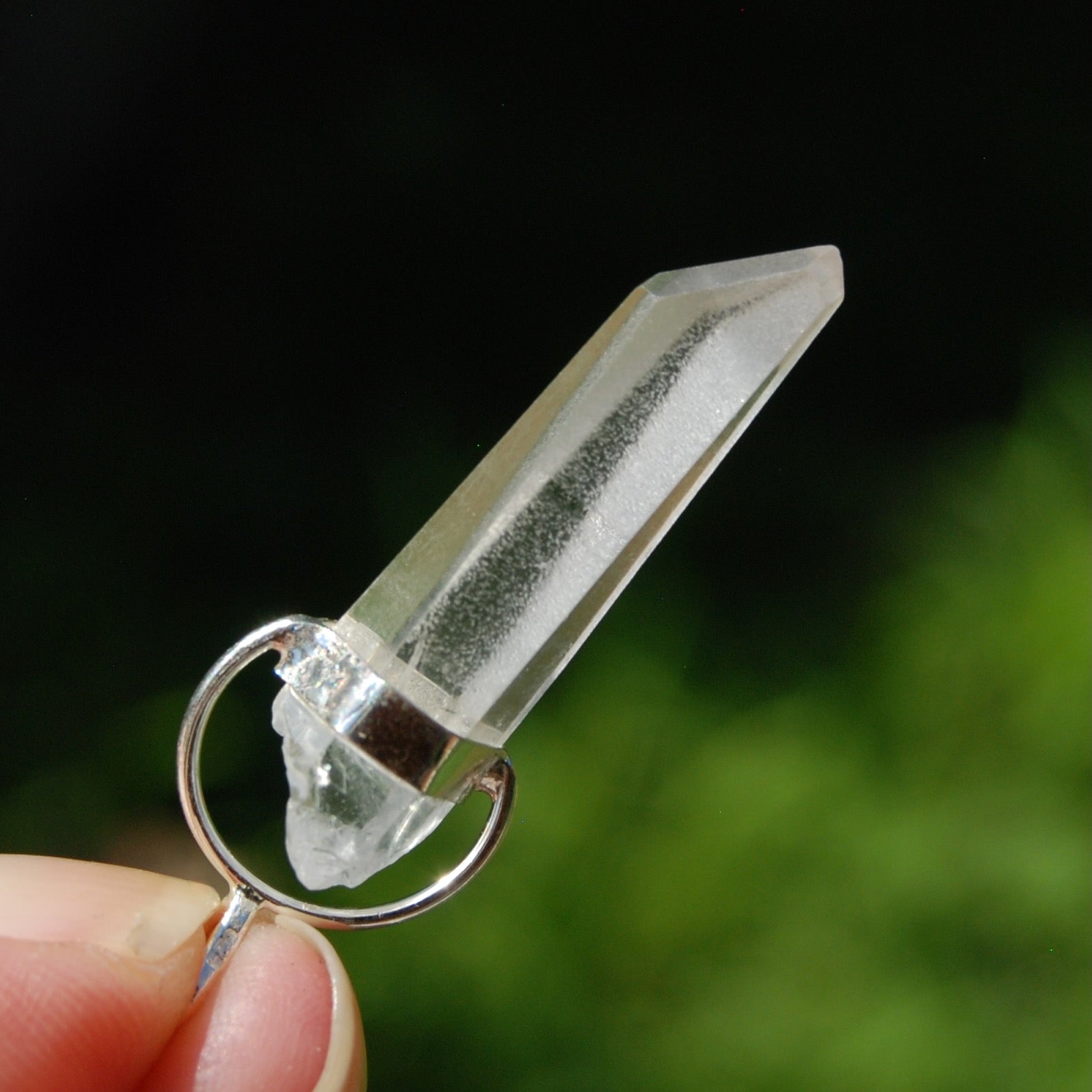Cosmic Lemurian Seed Quartz Crystal Laser Pendant for Necklace