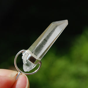 Cosmic Lemurian Seed Quartz Crystal Laser Pendant for Necklace