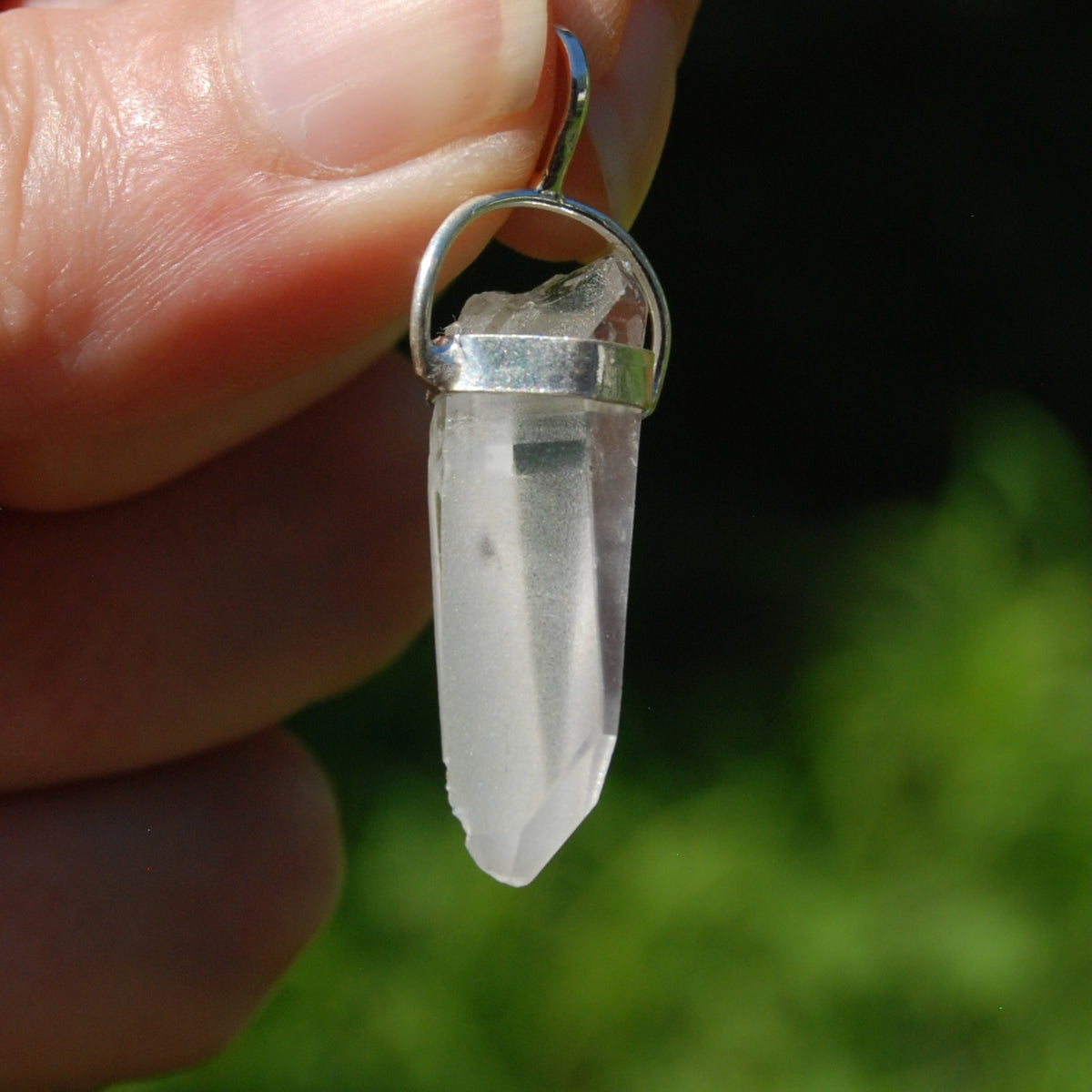 Cosmic Lemurian Seed Quartz Crystal Laser Pendant for Necklace