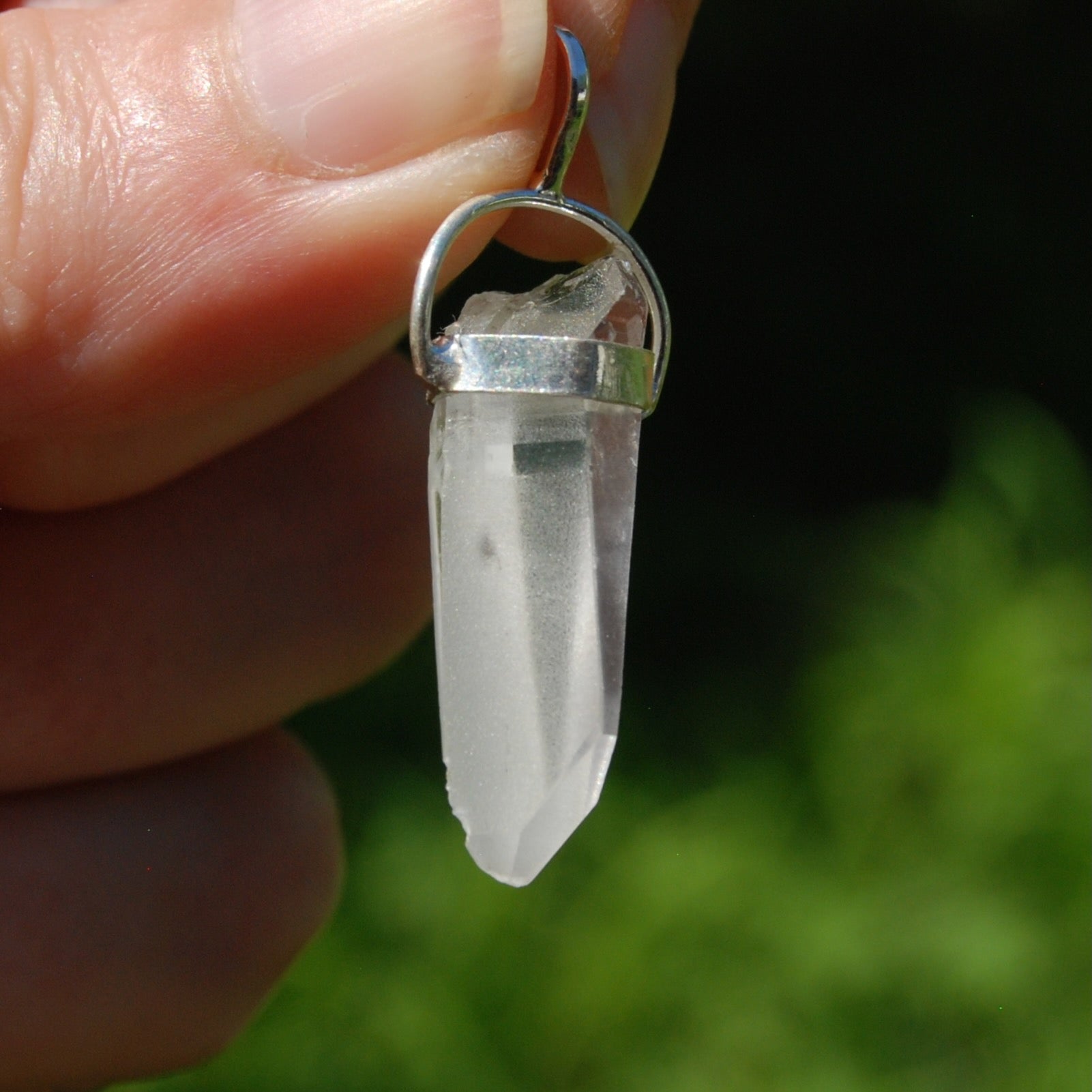 Cosmic Lemurian Seed Quartz Crystal Laser Pendant for Necklace